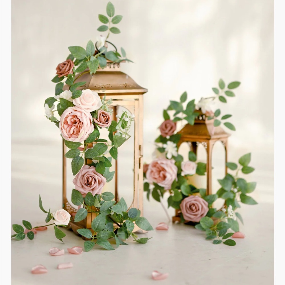 Lings Moments 1.8ft Floral Garland Dusty Rose & Cream - Picture 3 of 3